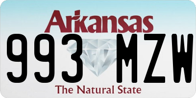 AR license plate 993MZW