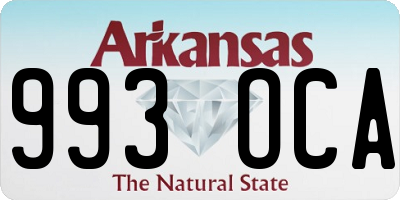 AR license plate 993OCA