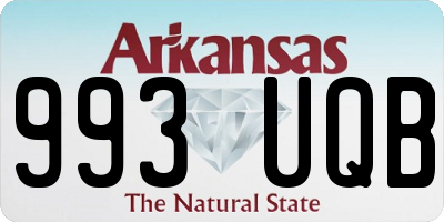 AR license plate 993UQB