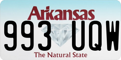 AR license plate 993UQW