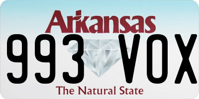 AR license plate 993VOX
