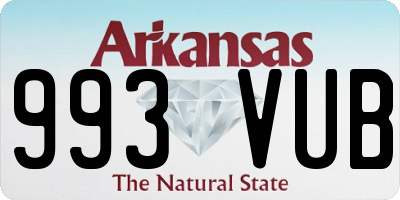 AR license plate 993VUB