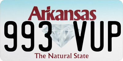 AR license plate 993VUP