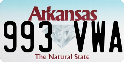 AR license plate 993VWA