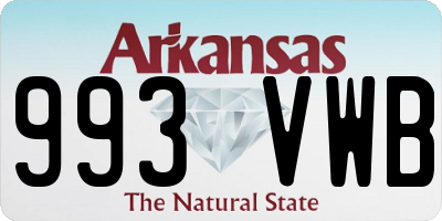AR license plate 993VWB