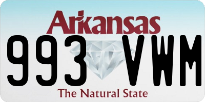AR license plate 993VWM