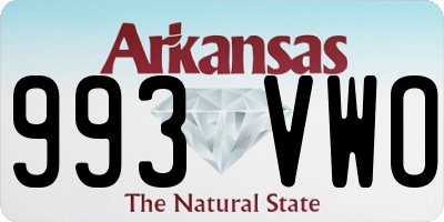 AR license plate 993VWO