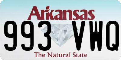 AR license plate 993VWQ