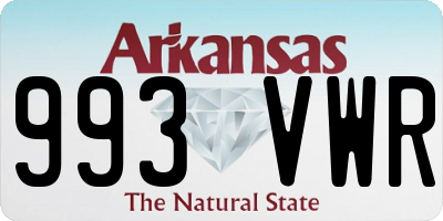 AR license plate 993VWR