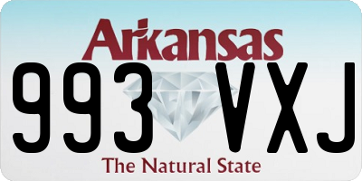 AR license plate 993VXJ