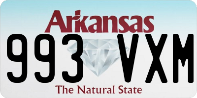 AR license plate 993VXM