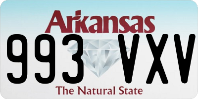 AR license plate 993VXV