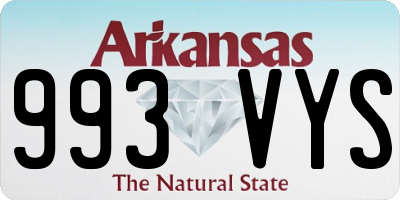 AR license plate 993VYS