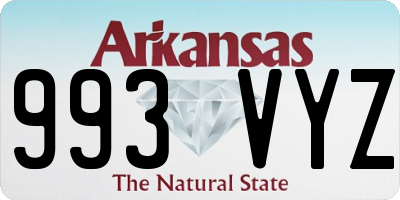 AR license plate 993VYZ