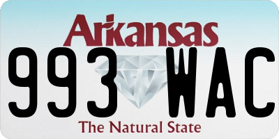 AR license plate 993WAC