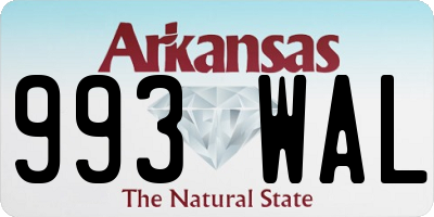 AR license plate 993WAL
