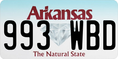 AR license plate 993WBD