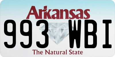 AR license plate 993WBI