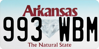 AR license plate 993WBM