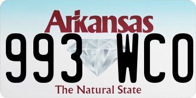AR license plate 993WCO
