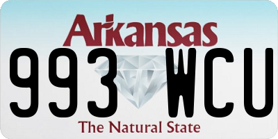 AR license plate 993WCU