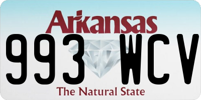 AR license plate 993WCV