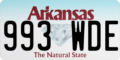 AR license plate 993WDE
