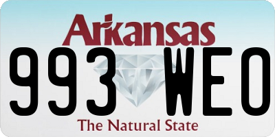 AR license plate 993WEO