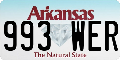 AR license plate 993WER