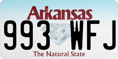 AR license plate 993WFJ