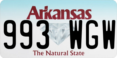 AR license plate 993WGW