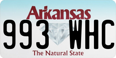 AR license plate 993WHC