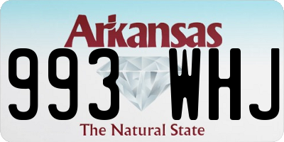 AR license plate 993WHJ