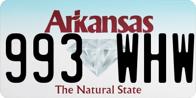 AR license plate 993WHW