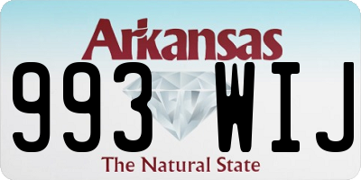 AR license plate 993WIJ
