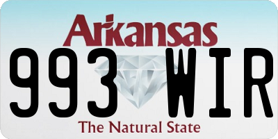 AR license plate 993WIR