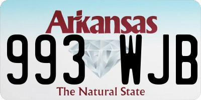AR license plate 993WJB