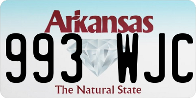 AR license plate 993WJC