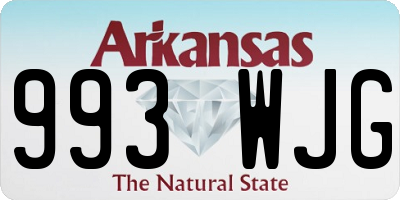 AR license plate 993WJG