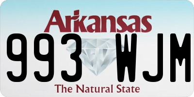 AR license plate 993WJM