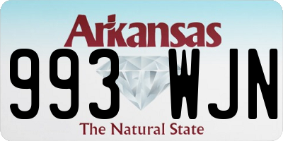 AR license plate 993WJN