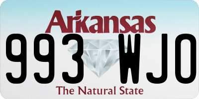 AR license plate 993WJO