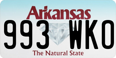 AR license plate 993WKO