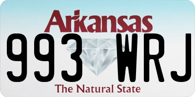 AR license plate 993WRJ