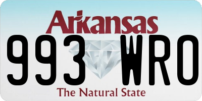 AR license plate 993WRO