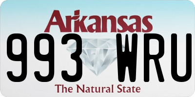 AR license plate 993WRU