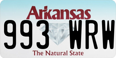 AR license plate 993WRW