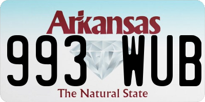 AR license plate 993WUB