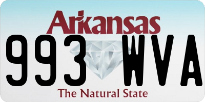 AR license plate 993WVA
