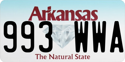 AR license plate 993WWA